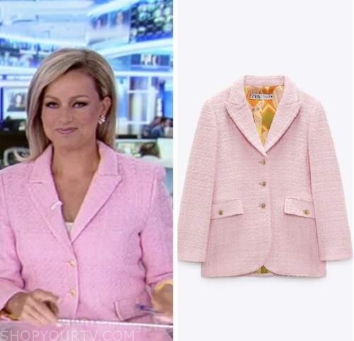 America's Newsroom: July 2022 Sandra Smith's Pink Textured Jacket ...