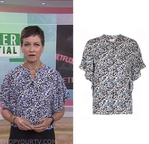 The Today Show: July 2022 Stephanie Gosk's Blue Floral Top | Fashion ...