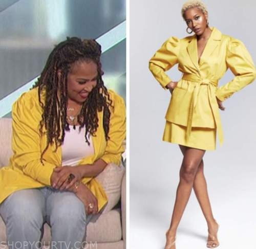 The Talk: July 2022 Kym Whitley's Yellow Puff Sleeve Jacket | Shop Your TV