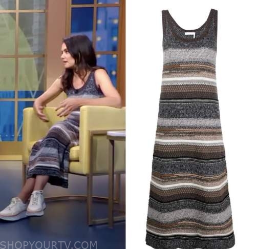 good morning america, katie holmes, striped knit dress
