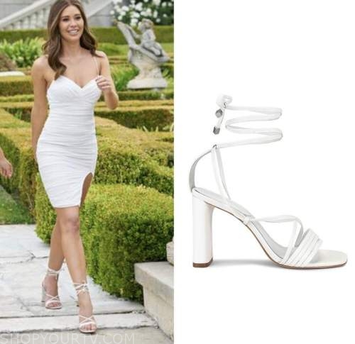 gabby windey, the bachelorette, white wrap sandals heels