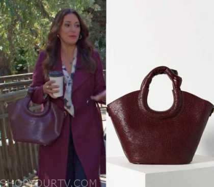 Maggie: Season 1 Episode 11 Amy's Burgundy Handle Bag | Fashion ...