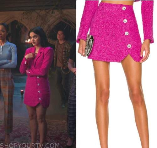 Riverdale: Season 6 Episode 19 Veronica's Pink Jacquard Skirt | Shop ...