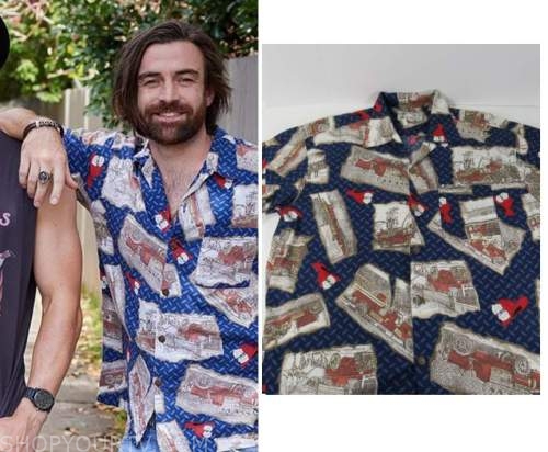 Home and Away: July 2022 Remy's Blue Vintage Print Shirt | Shop Your TV