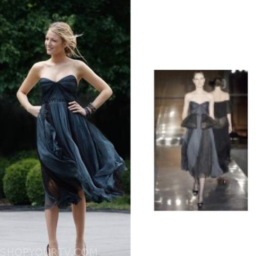 Gossip Girl: Season 3 Episode 5 Serena's Dark Blue dress