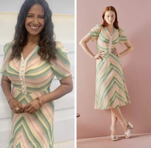 lorraine, ranvir singh, striped midi dress