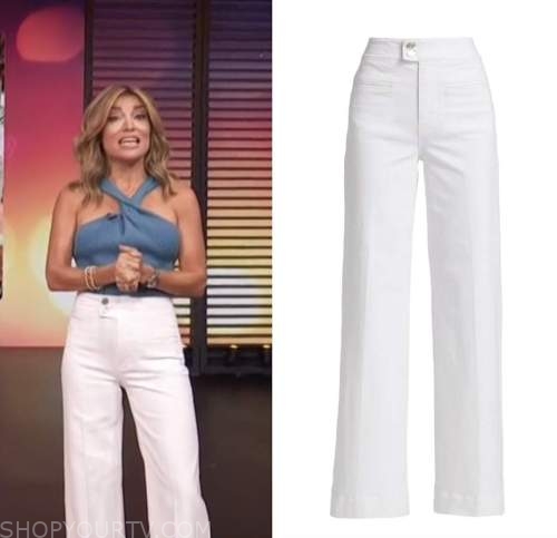 Access Hollywood: August 2022 Kit Hoover's White Wide Leg Jeans | Shop ...