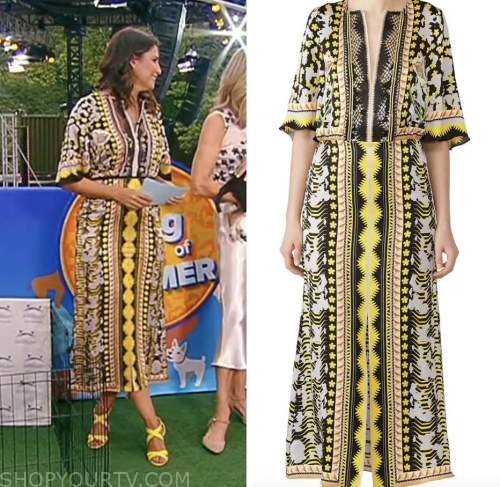 good morning america, yellow printed maxi dress, cecilia vega