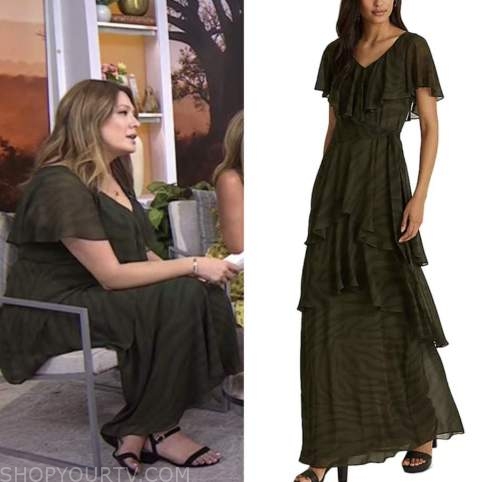 the today show, hoda and jenna, zebra green dress, michelle collins