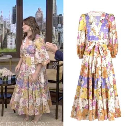 katie lowes, floral midi dress, live with kelly and ryan