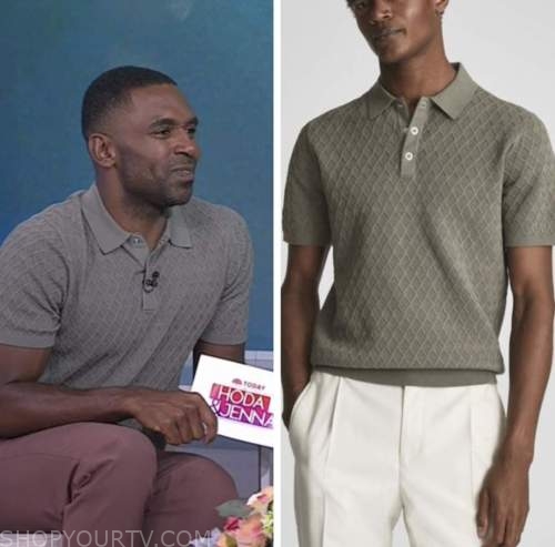 The Today Show: August 2022 Justin Sylvester's Textured Green Knit Polo ...