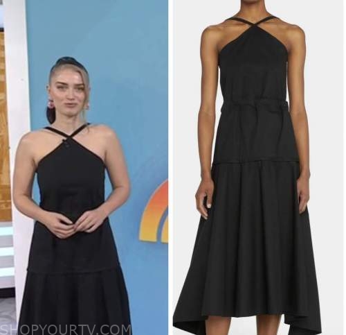eve hewson, the today show, black halter midi dress