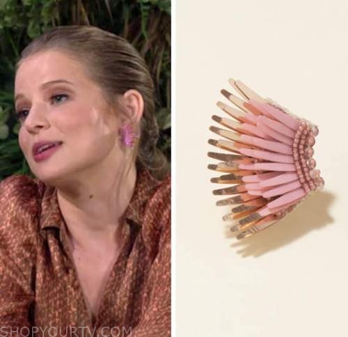 summer newman, allison lanier, the young and the restless, pink statement earrings