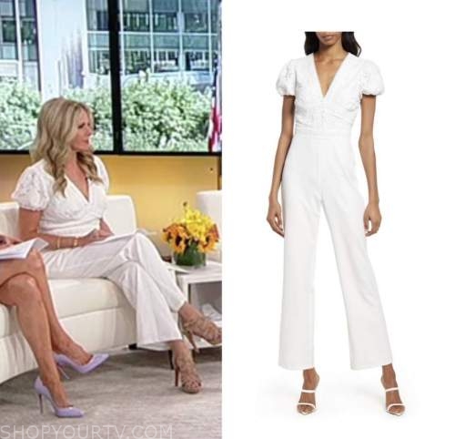 cheryl casone, outnumbered, white lace jumpsuit