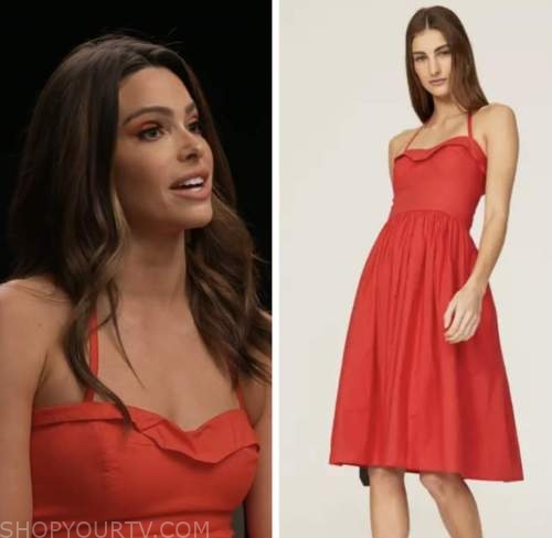 jennifer lahmers, extra, red midi dress