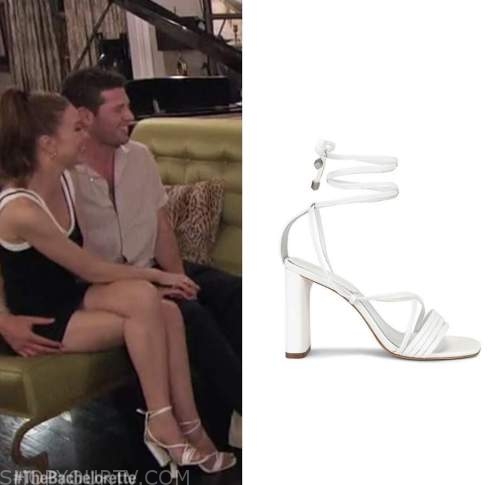 the bachelorette, white sandals heels, gabby windey