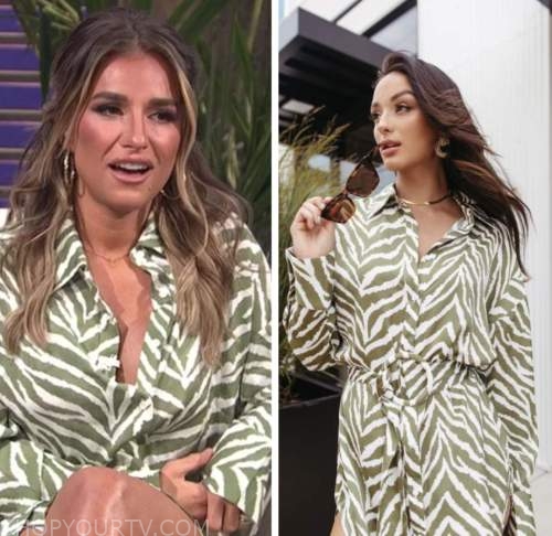 jessie james decker, E! news, daily pop, green zebra tiger print shirt dress