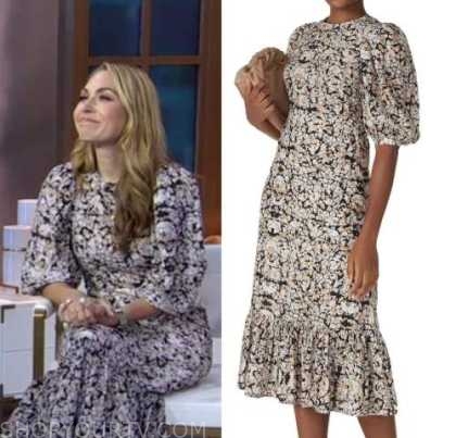 lori bergamotto, good morning america, printed midi dress