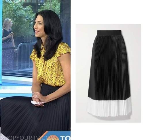 the today show, black and white pleated skirt, dr. natalie azar