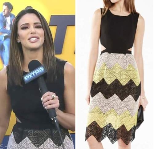 jenn lahmers, extra, lace colorblock dress