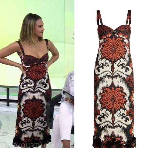 jessica alba, printed midi dress, the today show, hoda and jenna