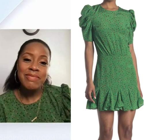 sheinelle jones, the today show, green floral dress