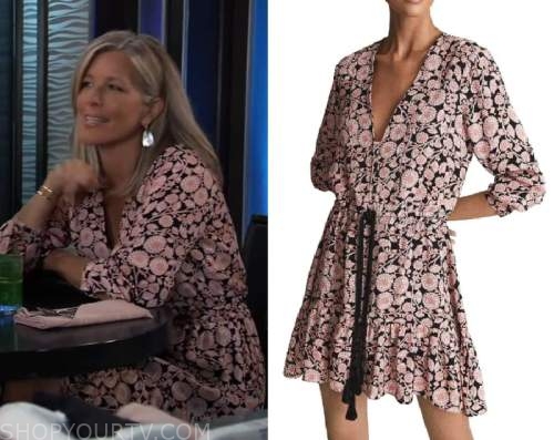 General Hospital: August 2022 Carly's Black & Pink Floral Print Dress ...