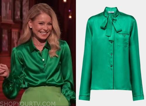 Generation Gap: Season 1 Episode 4 Kelly's Green Silk Neck Tie Blouse ...