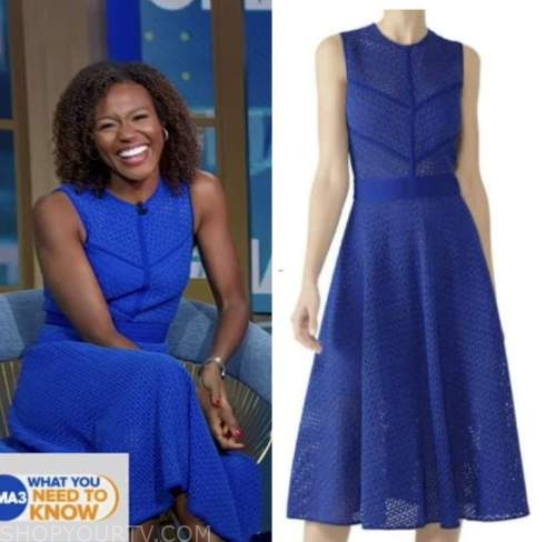 good morning america, gma3, janai norman, blue midi dress