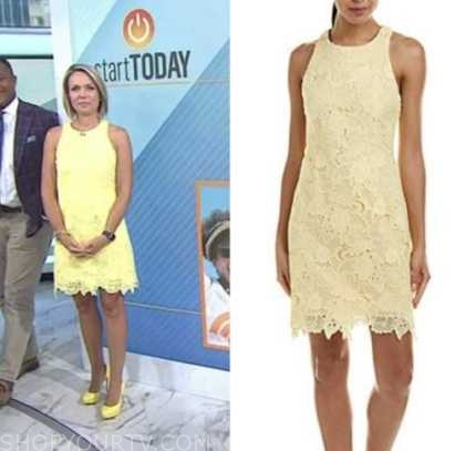 The Today Show: September 2022 Dylan Dreyer's Yellow Lace Shift Dress ...