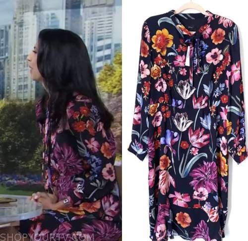 the today show, dr. natalie azar, floral tie neck dress