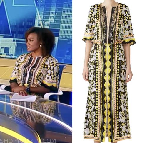 janai norman, floral maxi dress, good morning america
