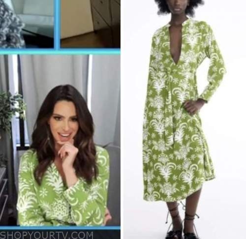 jenn lahmers, extra, green floral shirt dress