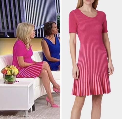 kayleigh mcenany, outnumbered, pink knit pleated dress