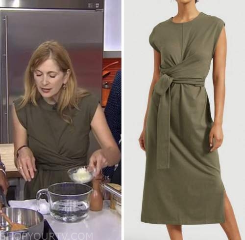 the today show, melissa clark, green wrap dress