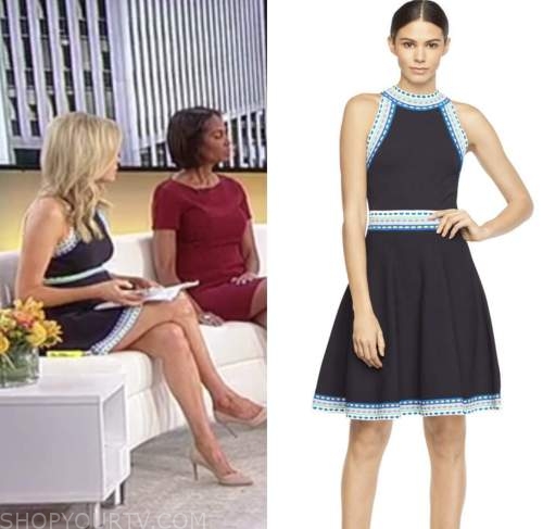 kayleigh mcenany, outnumbered, navy woven trim dress