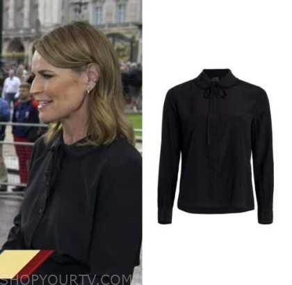 The Today Show: September 2022 Savannah Guthrie's Black Tie Neck Silk ...