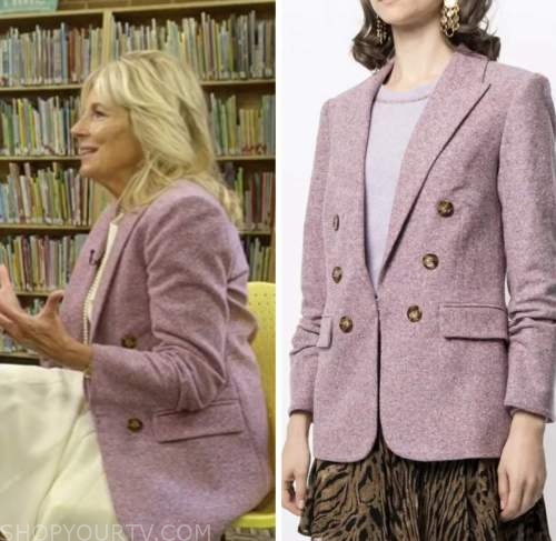 the today show, purple wool double breasted blazer, dr. Jill Biden