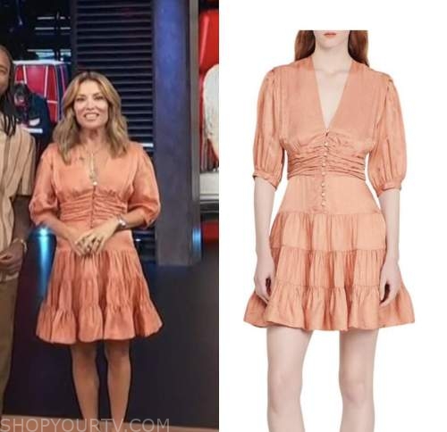 Access Hollywood: September 2022 Kit Hoover's Coral Pink Satin Puff ...