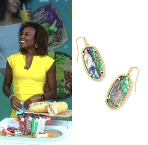 Jana norman, good morning america, gma3, oval stone drop earrings