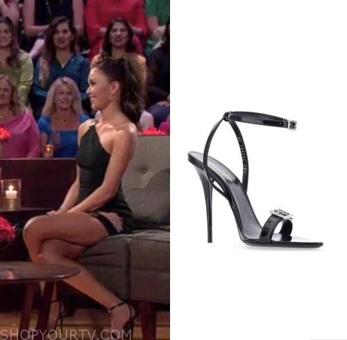the bachelorette, gabby windey, black sandals heels
