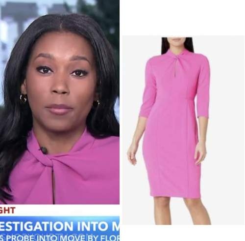 Rachel Scott, good morning america, pink knot twist sheath dress