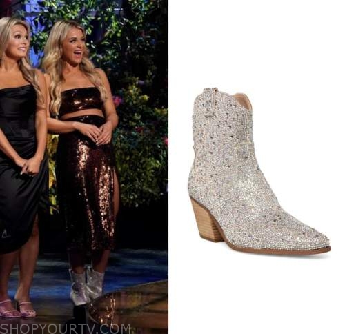 Christina mandrell, the bachelorette, silver cowboy booties