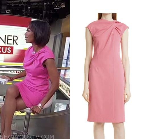 the Faulkner focus, Harris Faulkner, pink twist sheath dress