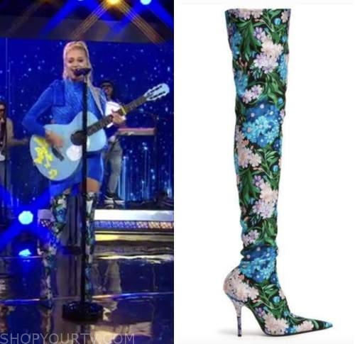 Kelsea Ballerini, good morning america, floral over the knee boots