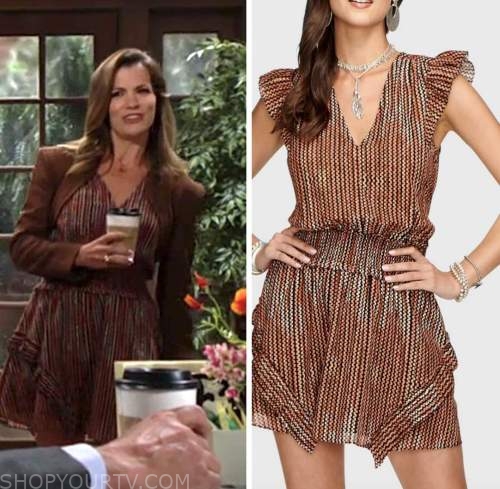 Chelsea newman, melissa claire egan, the young and the restless, striped ruffle dress