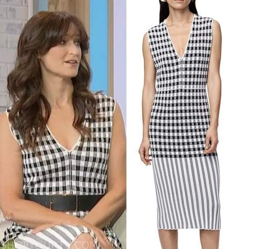 cara metzel, sherri, gingham knit dress