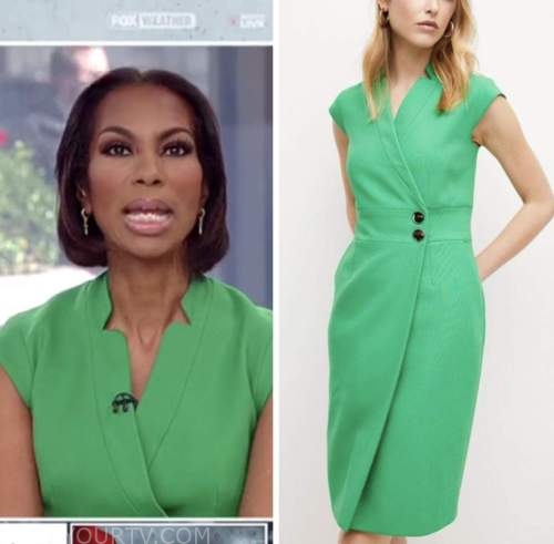 Harris Faulkner, green pencil dress, outnumbered