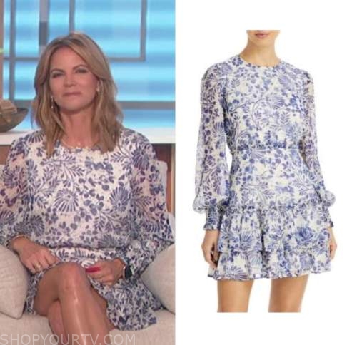 The Talk: September 2022 Natalie Morales's Blue Floral Mini Dress ...