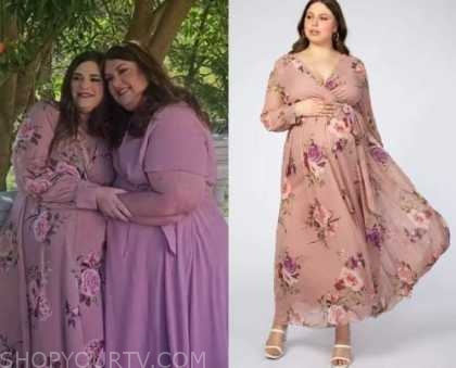 sMothered: Season 4 Episode 7 Pink FLoral Wrap Maxi Dress | Shop Your TV